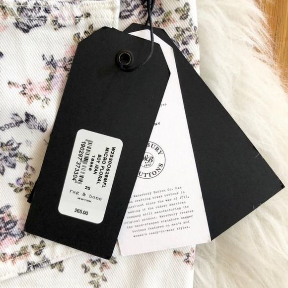 Rag & Bone micro floral wide leg high rise boyfriend Jeans size 25 new - Picture 5 of 7